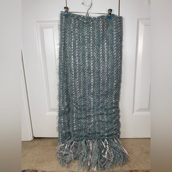 VTG CHURCHILL WEAVERS TURQUOISE GREEN LAVENDER PURPLE WHITE HANDWOVEN THROW - Picture 4 of 16